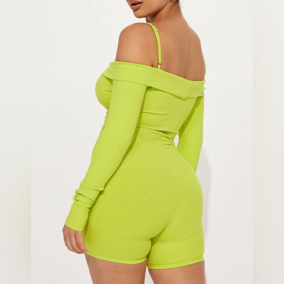 Light Snatched Romper- Lime - Picture 3 of 3